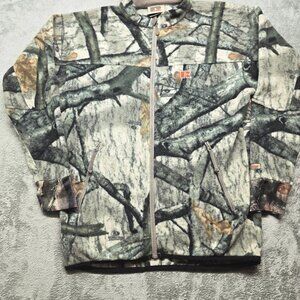 Russell Outdoors Jacket Mens L Multicolor Mossy Oak Camo Zip Up Pockets Fleece